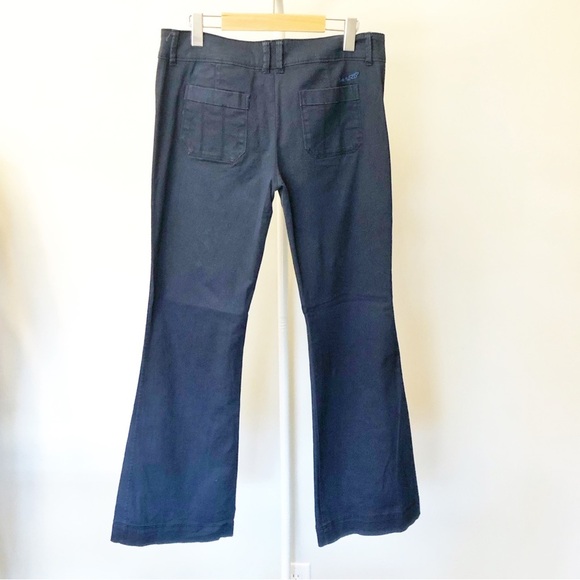 SUNSET SURF CO Y2K Boot Cut Fit Flared Low Rise Funky Navy Low Rise Pants Jeans - Picture 4 of 15